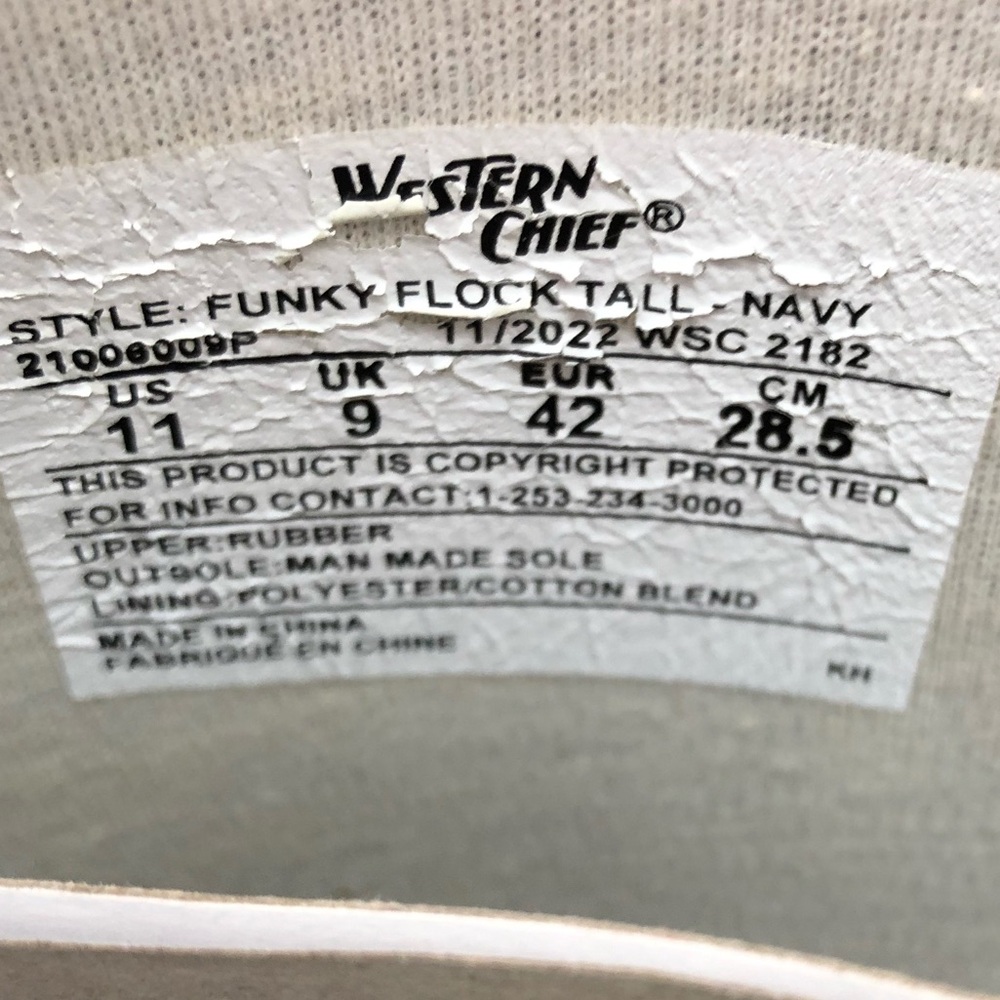 Western Chief Funky Flock Tall Rain Boots Size 11 - Picture 8 of 16